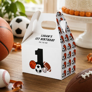 1 Ball Sports Theme Boy’s 1st Birthday Favour Box