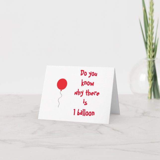**1 BALLOON** FOR A SPECIAL **`1 YEAR OLD** CARD (Front)