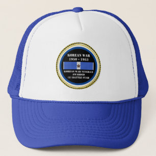 1 BATTLE STAR KOREAN WAR VETERAN TRUCKER HAT