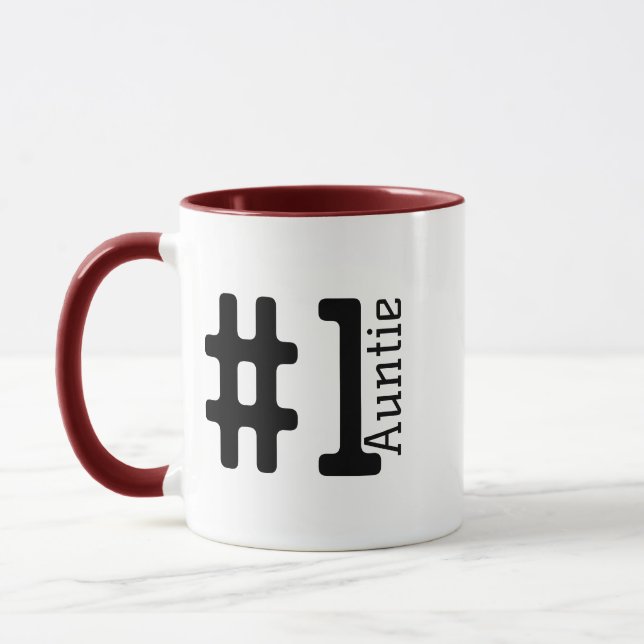 #1 Best Auntie Mug – Personalised Coffee Gift (Left)