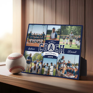 #1 Best Coach Team Photo Collage Appreciation Gift Plaque