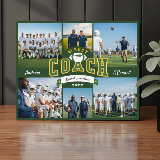 #1 Best Football Coach Photo Appreciation Gift Plaque (#1 Best Football Coach Photo Appreciation Gift Plaque)
