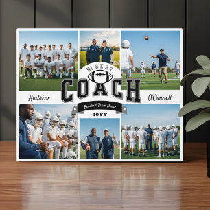 #1 Best Football Coach Photo Appreciation Gift Plaque