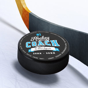 #1 Best Hockey Coach Personalised Team Roster Puck