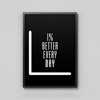 1% Better Canvas Motivational Wall Art 