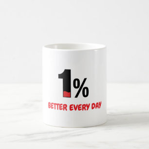 1% Better Every Day – Minimalist Motivation Quote  Coffee Mug