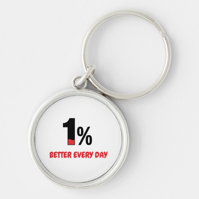 1% Better Every Day – Minimalist Motivation Quote  Key Ring (Front)
