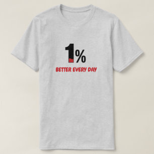 1% Better Every Day – Minimalist Motivation Quote T-Shirt