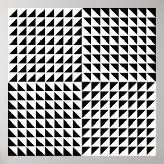 #1 Black & White Triangle Pattern Optical Illusion Poster