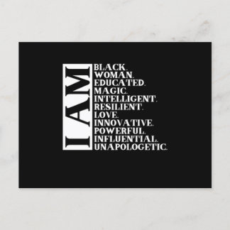 1 Black Woman Saying I Am Manuel.Png Announcement Postcard