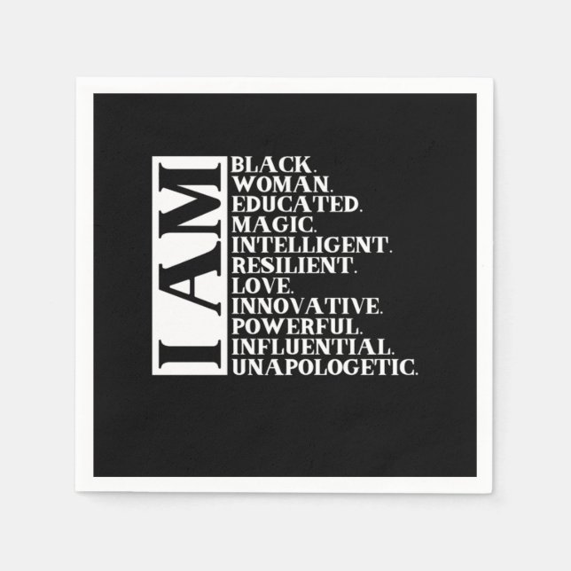 1 Black Woman Saying I Am Manuel.Png Napkin (Front)