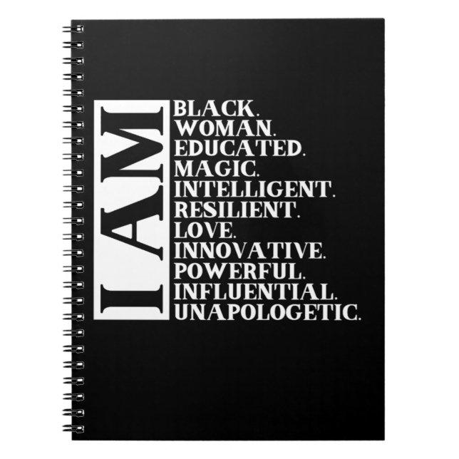 1 Black Woman Saying I Am Manuel.Png Notebook (Front)