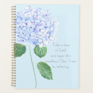 1 blue purple hydrangea flowers hand painted planner