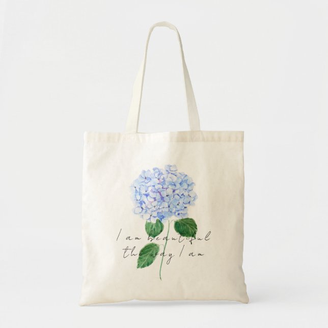 1 blue purple hydrangea  tote bag (Front)
