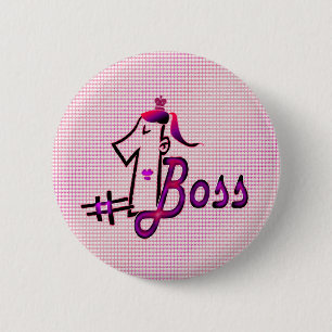 #1 boss 6 cm round badge