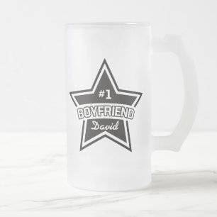 #1 Boyfriend Frosted Glass Beer Mug