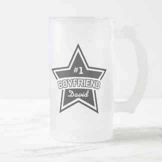 #1 Boyfriend Frosted Glass Beer Mug