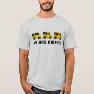 #1 Bus Driver Yellow School Buses Teacher Gift Tee