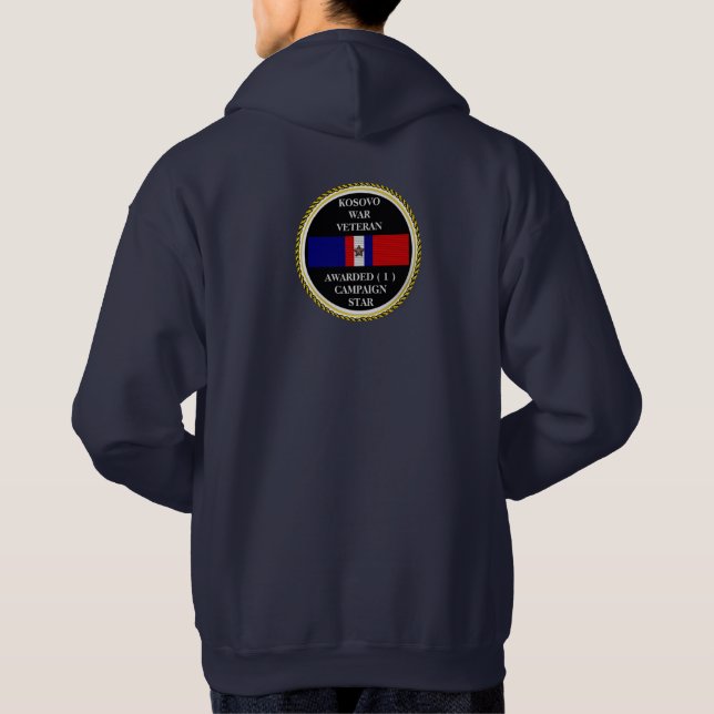 1 CAMPAIGN STAR KOSOVO WAR VETERAN HOODIE (Back)