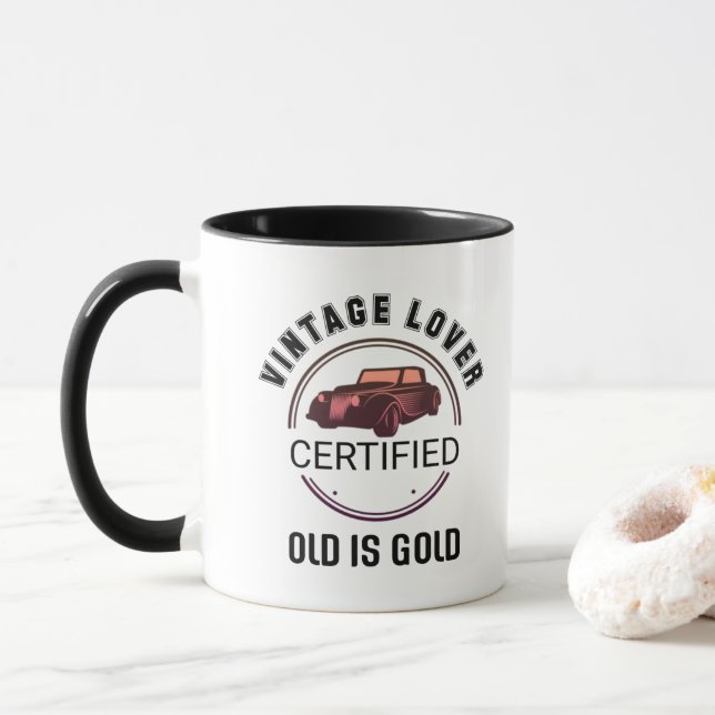 1.car lover vintage mug (With Donut)