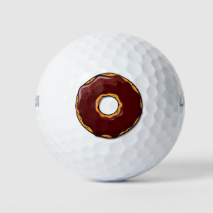 1 Cartoon Chocolate Doughnut Design Golf Balls