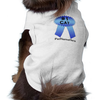 #1 Cat Prize Ribbon Blue Shirt