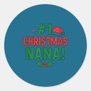 #1 Christmas Nana Classic Round Sticker
