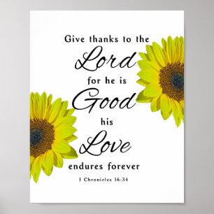 1 Chronicles 16:34, Give thanks to the Lord Poster