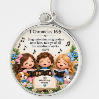 1 Chronicles 16:9 Christian Choir Bible Verse Keyc Key Ring