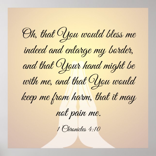 1 Chronicles 4:10  Poster (Front)