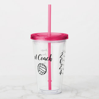 #1 Coach Volleyball with Players Names Acrylic Tumbler