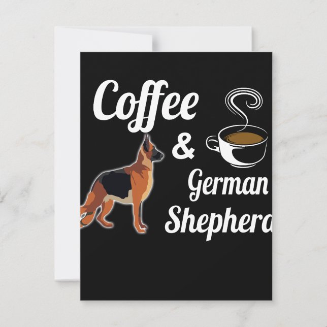 1 Coffe And German Shepherd Invitation (Front)