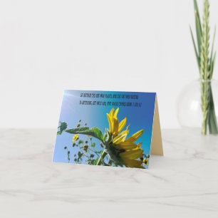 1 Cor3:7 God makes things grow Sunflower Note Card