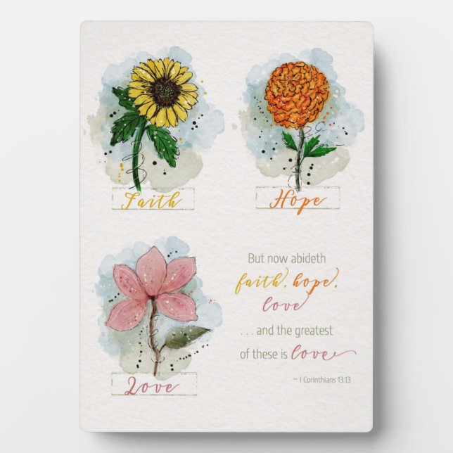 1 Cor 13:13 Greatest is Love Sign Plaque (Front)