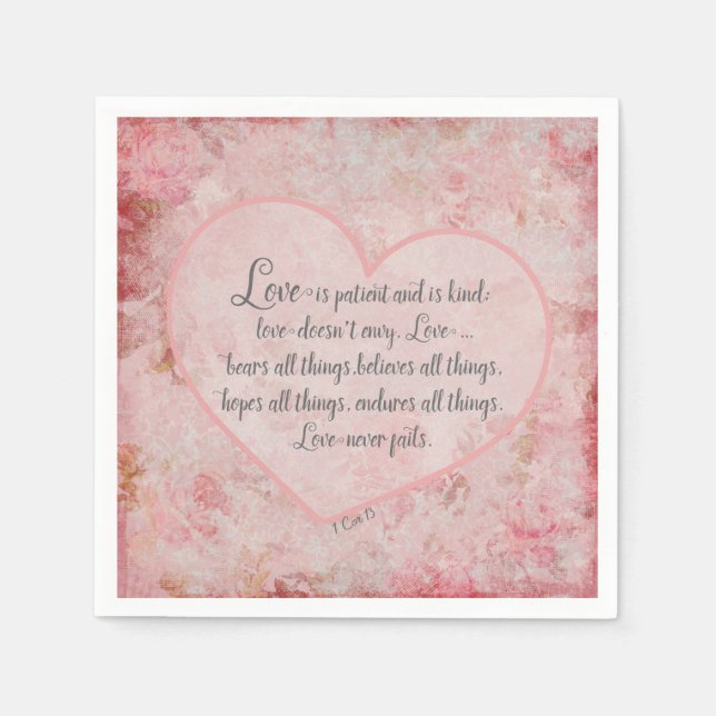 1 Cor 13 - Love is Patient Love is Kind Napkin (Front)