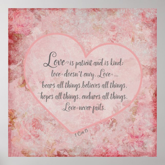 1 Cor 13 - Love is Patient Love is Kind Poster (Front)