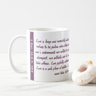1 Cor 13 Passion Translation Plum Love Bible Verse Coffee Mug