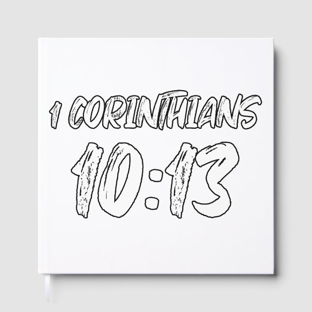 1 Corinthians 10:13 Bible Verse Brush Script Graph Guest Book (Front)