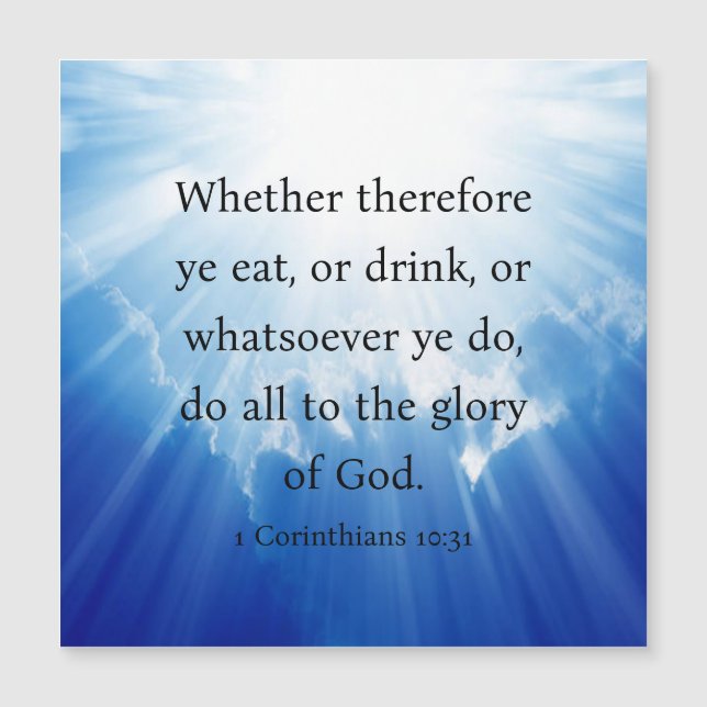 1 Corinthians 10:31  Magnet Card (Front)