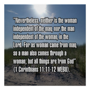 1 Corinthians 11:11-12 WEBU Poster