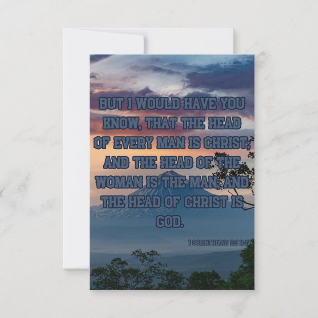 1 Corinthians 11:3 Bible Verse Pic Greeting Card (Front)