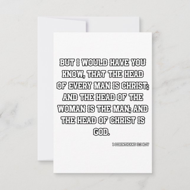 1 Corinthians 11:3 KJV Bible Verse Greeting Card (Front)