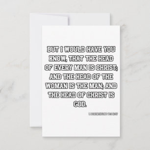 1 Corinthians 11:3 KJV Bible Verse Greeting Card