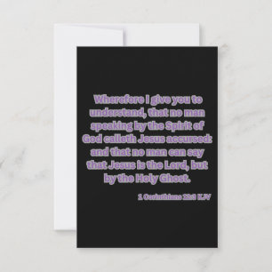 1 Corinthians 12:3 KJV Bible Verse Greeting Card