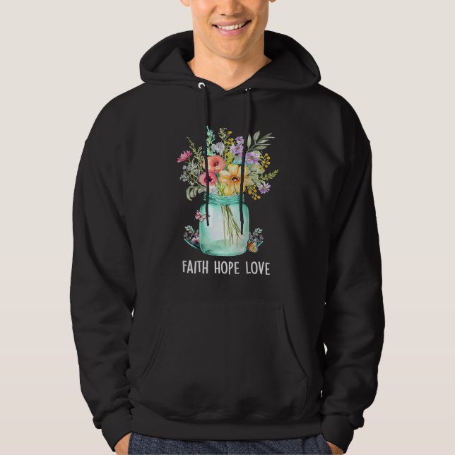 1 Corinthians 1313  Faith Hope Love Christian Appa Hoodie (Front)