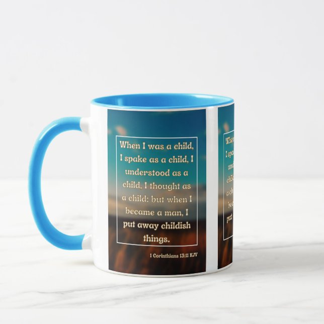 1 Corinthians 13:11 Bible Scripture Pic Two-Tone Mug (Left)