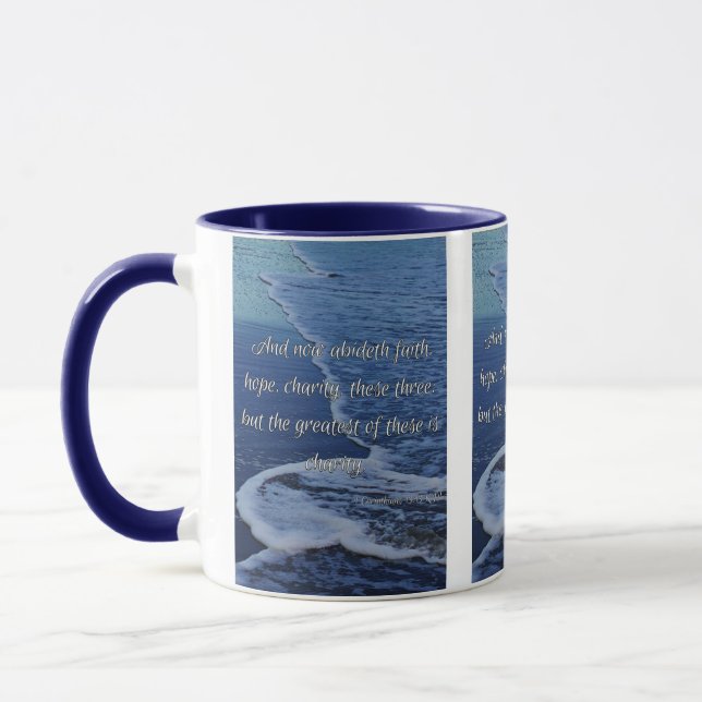 1 Corinthians 13:13 Bible Scripture Pic Two-Tone Mug (Left)
