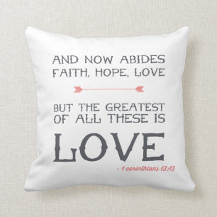 1 Corinthians 13:13   Bible Verse Art Cushion
