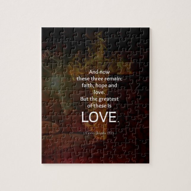 1 Corinthians 13:13 Bible Verses Quote About LOVE Jigsaw Puzzle (Vertical)