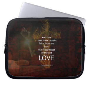 1 Corinthians 13:13 Bible Verses Quote About LOVE Laptop Sleeve